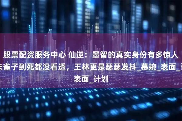股票配资服务中心 仙逆：墨智的真实身份有多惊人，朱雀子到死都没看透，王林更是瑟瑟发抖_慕婉_表面_计划